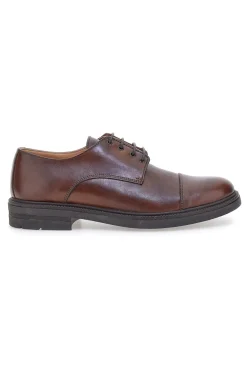 Scarpe stringate marroni in vera pelle Made in Italy Pittarello Focus 222