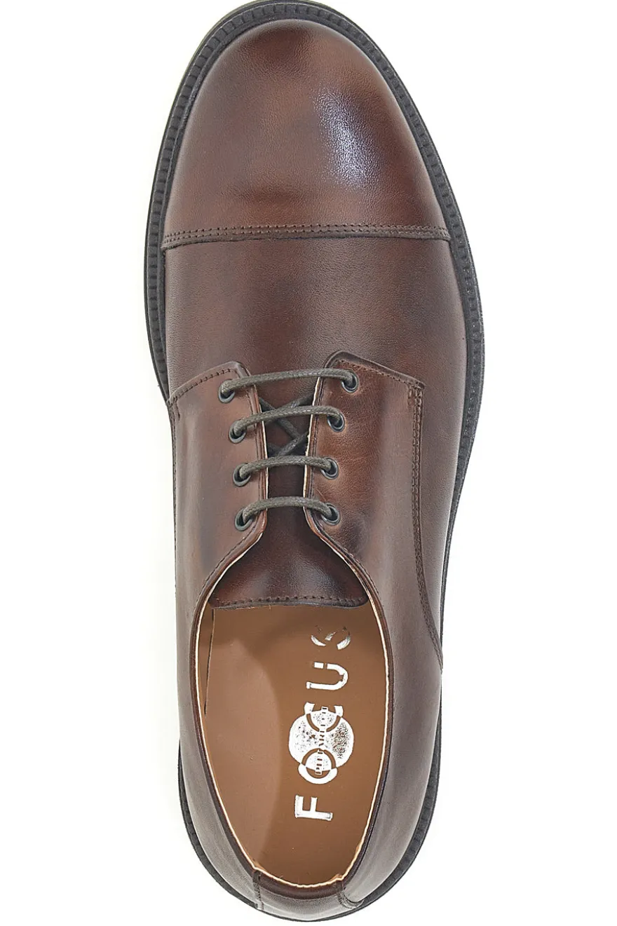 Scarpe stringate marroni in vera pelle Made in Italy Pittarello Focus 222