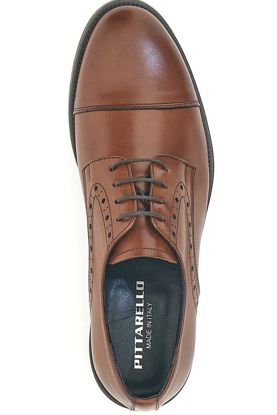 Scarpe Stringate Marroni In Vera Pelle Made In Italy Pittarello 7715