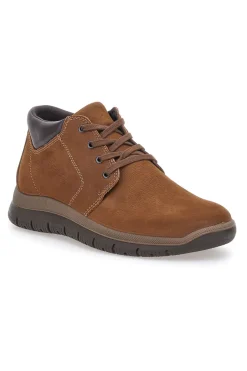Scarpe stringate marroni mid-cut in pelle con collarino imbottito iMac 85256030252017