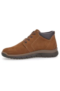 Scarpe stringate marroni mid-cut in pelle con collarino imbottito iMac 85256030252017