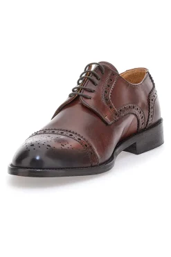 Scarpe Stringate Marroni In Vera Pelle Pittarello Plus 85
