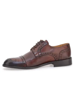 Scarpe Stringate Marroni In Vera Pelle Pittarello Plus 85