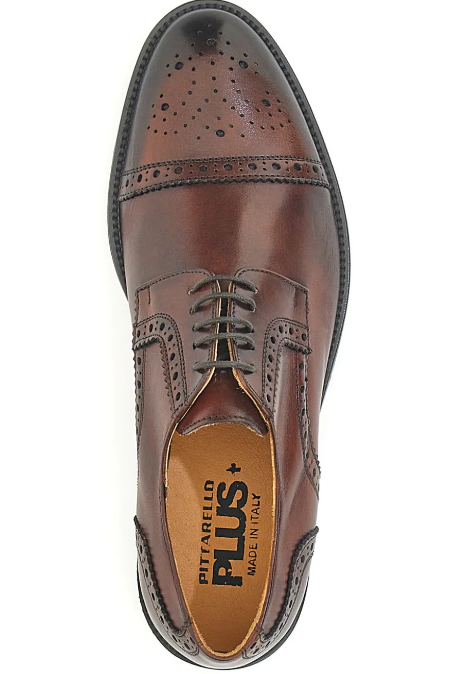 Scarpe Stringate Marroni In Vera Pelle Pittarello Plus 85
