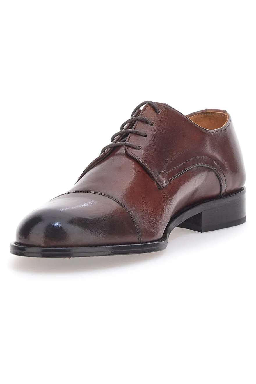 Scarpe Stringate Marroni in Vera Pelle Pittarello Plus 613