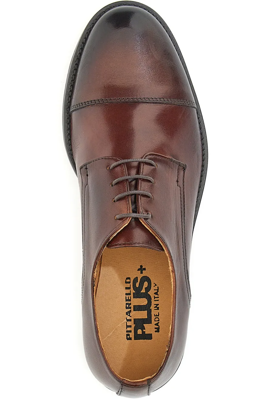 Scarpe Stringate Marroni in Vera Pelle Pittarello Plus 613
