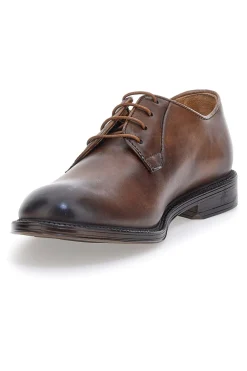 Scarpe stringate marroni vera pelle artigianali made in Italy Pittarello plus 1145