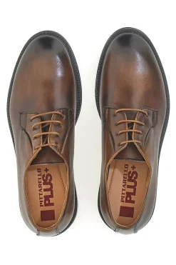 Scarpe stringate marroni vera pelle artigianali made in Italy Pittarello plus 1145