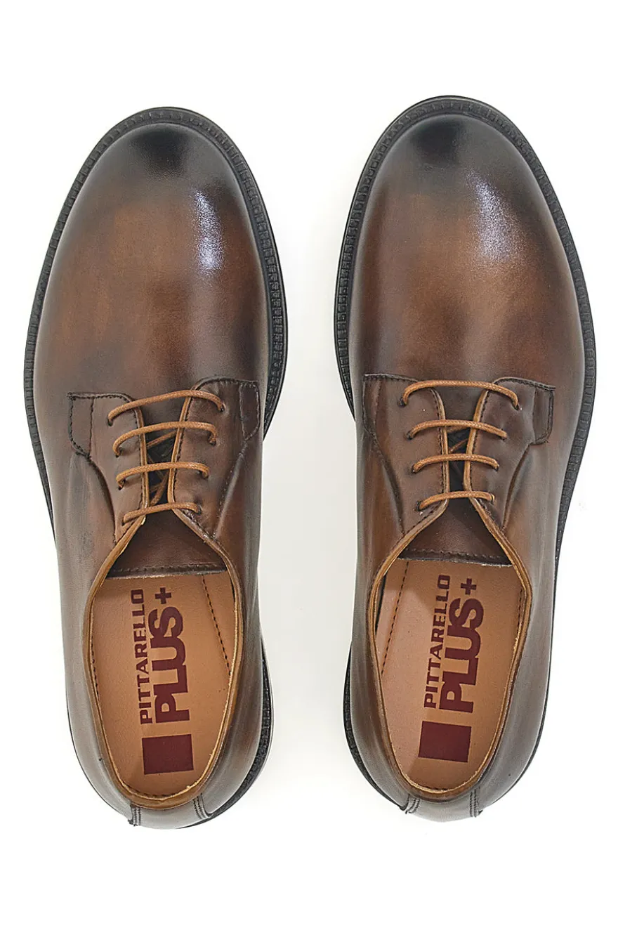 Scarpe stringate marroni vera pelle artigianali made in Italy Pittarello plus 1145