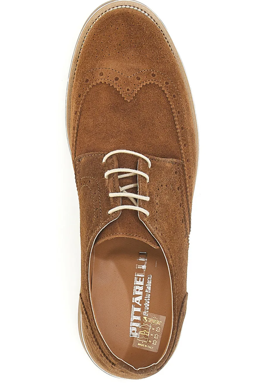 Scarpe Stringate Marroni In vera Pelle Scamosciata Pittarello 1112