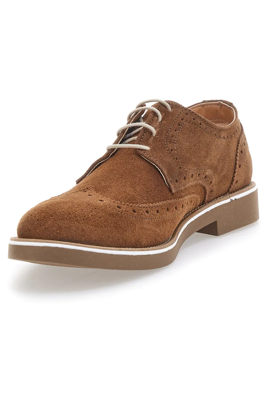 Scarpe Stringate Marroni In vera Pelle Scamosciata Pittarello 1112