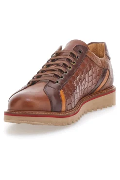 Scarpe Stringate Marroni In Vera Pelle Made in Italy Pittarello Plus PT325