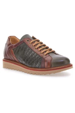 Scarpe Stringate Marroni e Verdi In Vera Pelle Made in Italy Pittarello Plus PT325