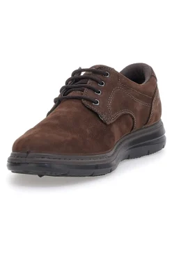 Scarpe Stringate Marroni In Vera Pelle Scamosciata Imac 651428