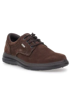 Scarpe Stringate Marroni In Vera Pelle Scamosciata Imac 651428