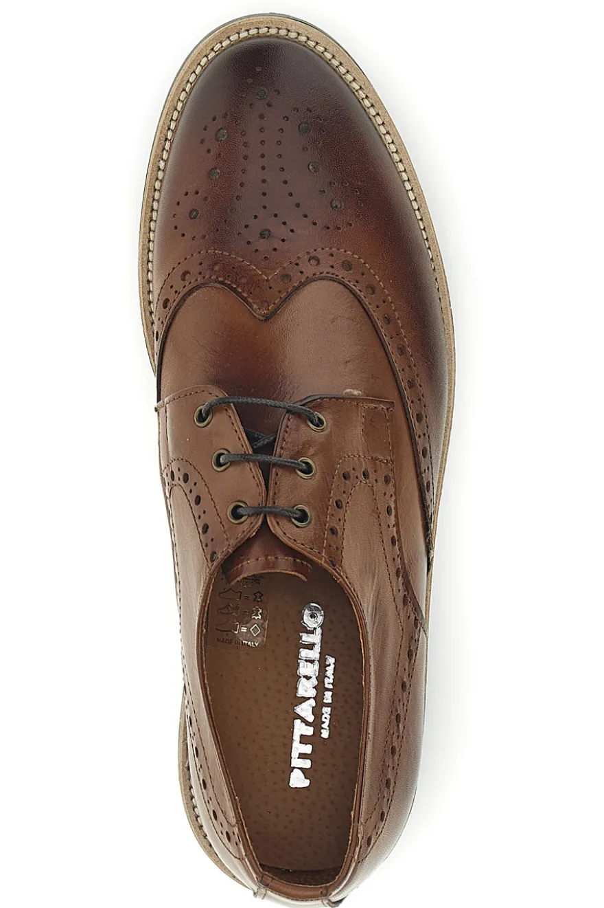 Scarpe stringate marroni in pelle Pittarello 8023