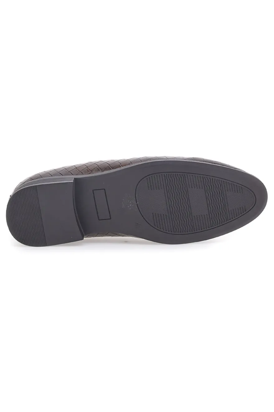 Scarpe Stringate Marroni con Texture Intrecciata Longford 208510