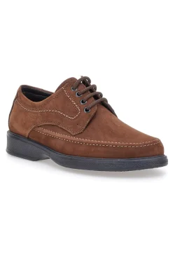 Scarpe Stringate Marroni in Vera Pelle Scamosciata Made In Italy Longford 1