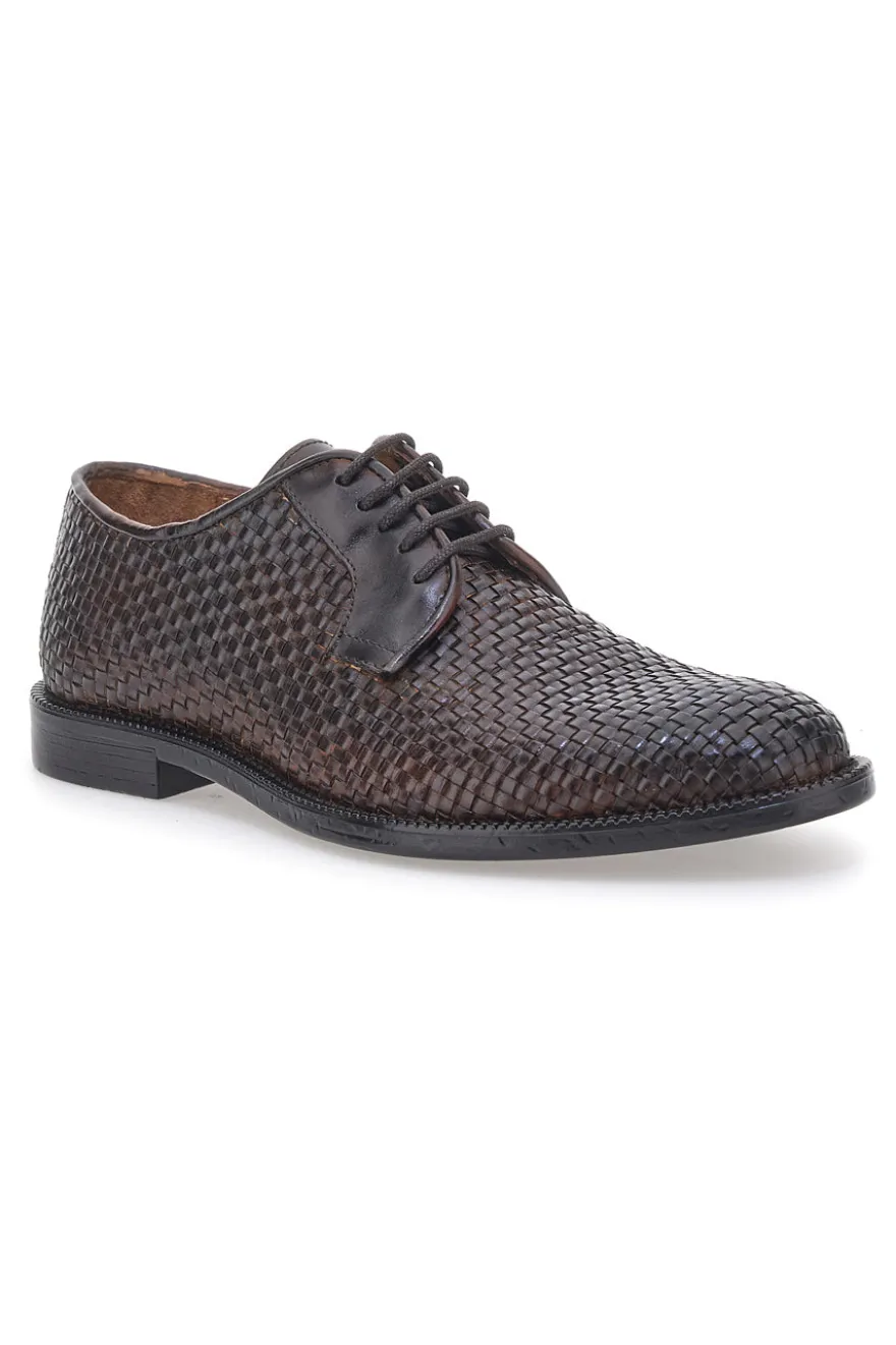 Scarpe Stringate Marroni In Vera Pelle Pittarello Class 2