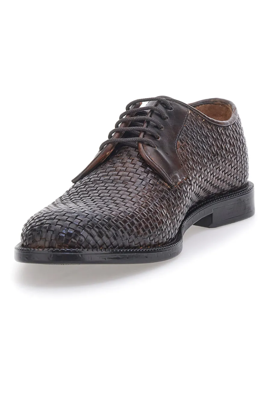 Scarpe Stringate Marroni In Vera Pelle Pittarello Class 2