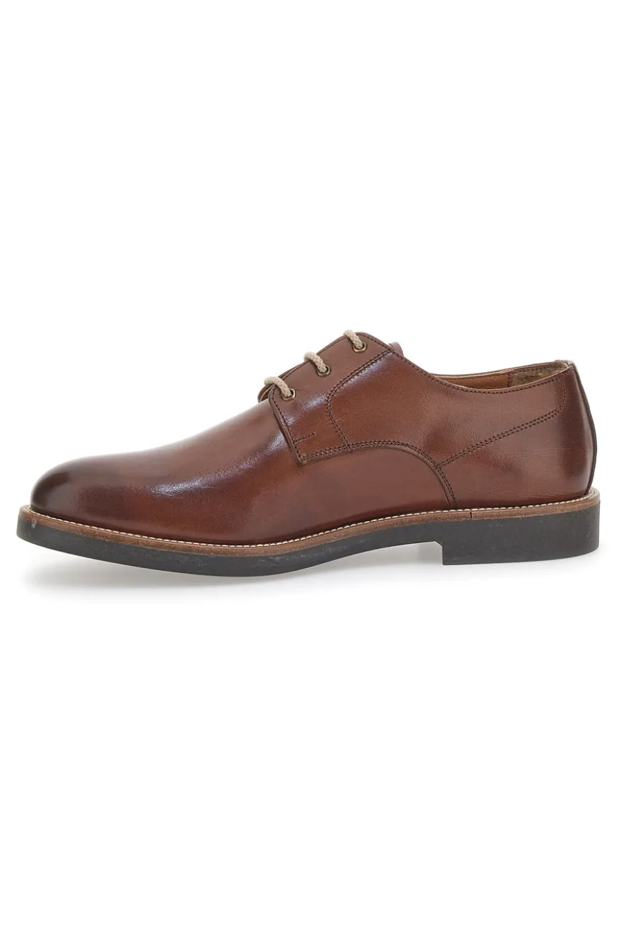 Scarpe Stringate Marroni in Vera Pelle Pittarello 8025