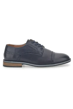 Scarpe Stringate Navy Con Ricamo All'Inglese Johes Land 188352
