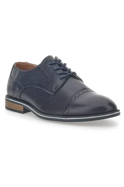 Scarpe Stringate Navy Con Ricamo All'Inglese Johes Land 188352