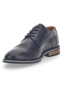 Scarpe Stringate Navy Con Ricamo All'Inglese Johes Land 188352