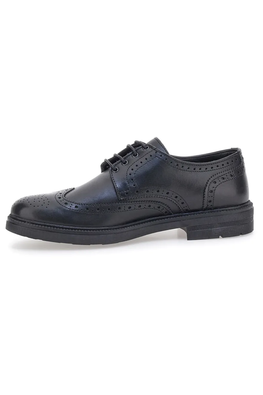 Scarpe stringate nere brogue in vera pelle Made in Italy Pittarello Focus 224