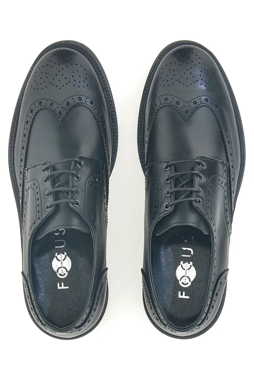 Scarpe stringate nere brogue in vera pelle Made in Italy Pittarello Focus 224