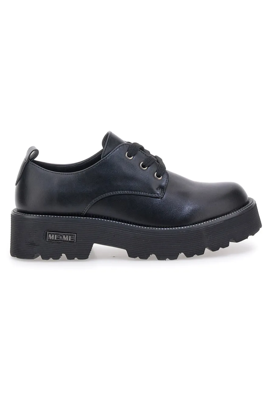 Scarpe stringate nere con suola carrarmato Me & Me 3011