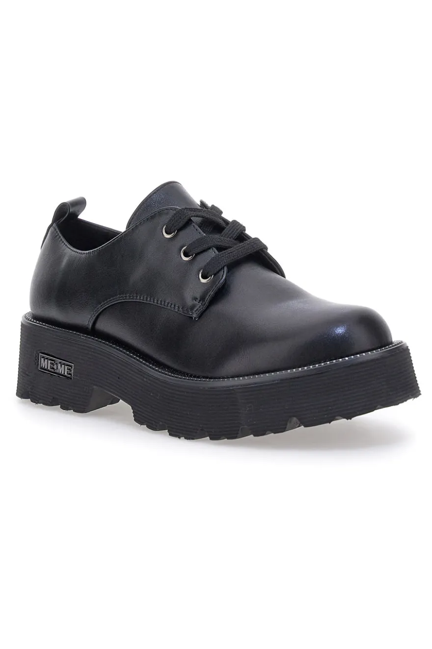 Scarpe stringate nere con suola carrarmato Me & Me 3011