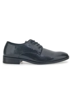 Scarpe Stringate Nere Con Trama Effetto Lucido Johes Land 178284