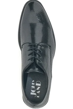 Scarpe Stringate Nere Con Trama Effetto Lucido Johes Land 178284
