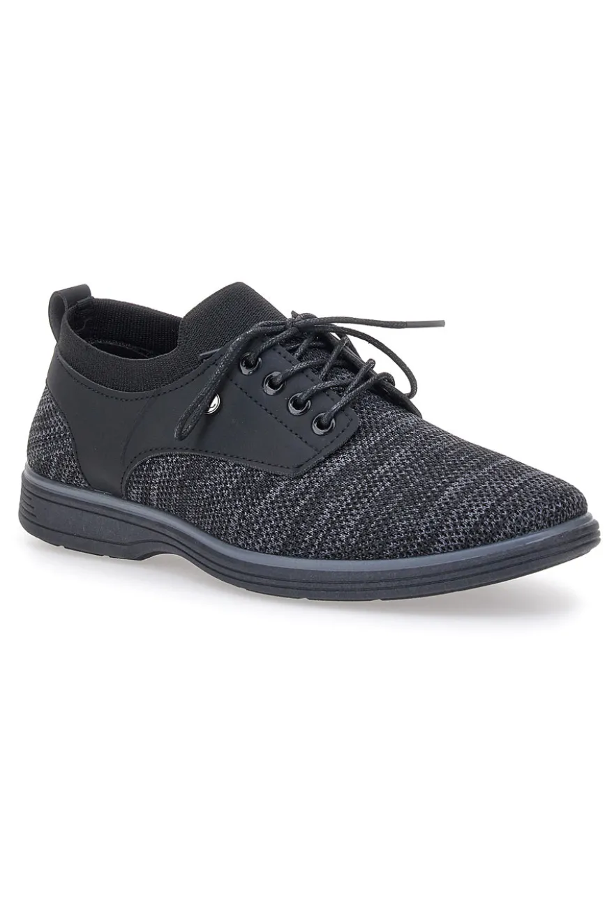 Scarpe Stringate Nere Con Tomaia Mesh Johes Land 411215
