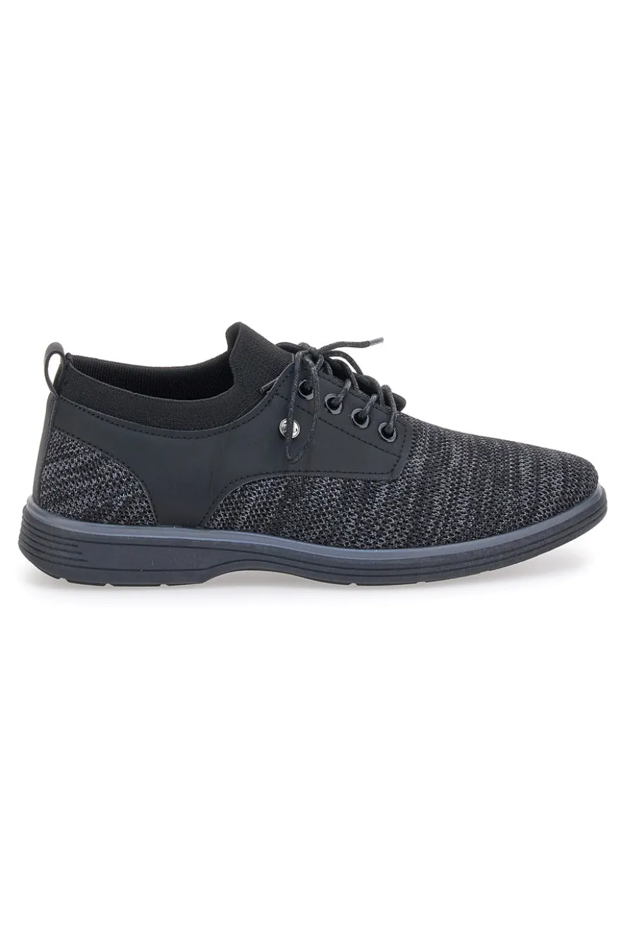 Scarpe Stringate Nere Con Tomaia Mesh Johes Land 411215