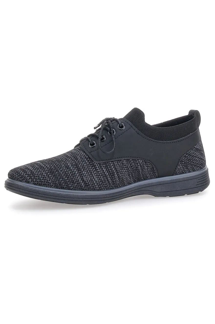 Scarpe Stringate Nere Con Tomaia Mesh Johes Land 411215