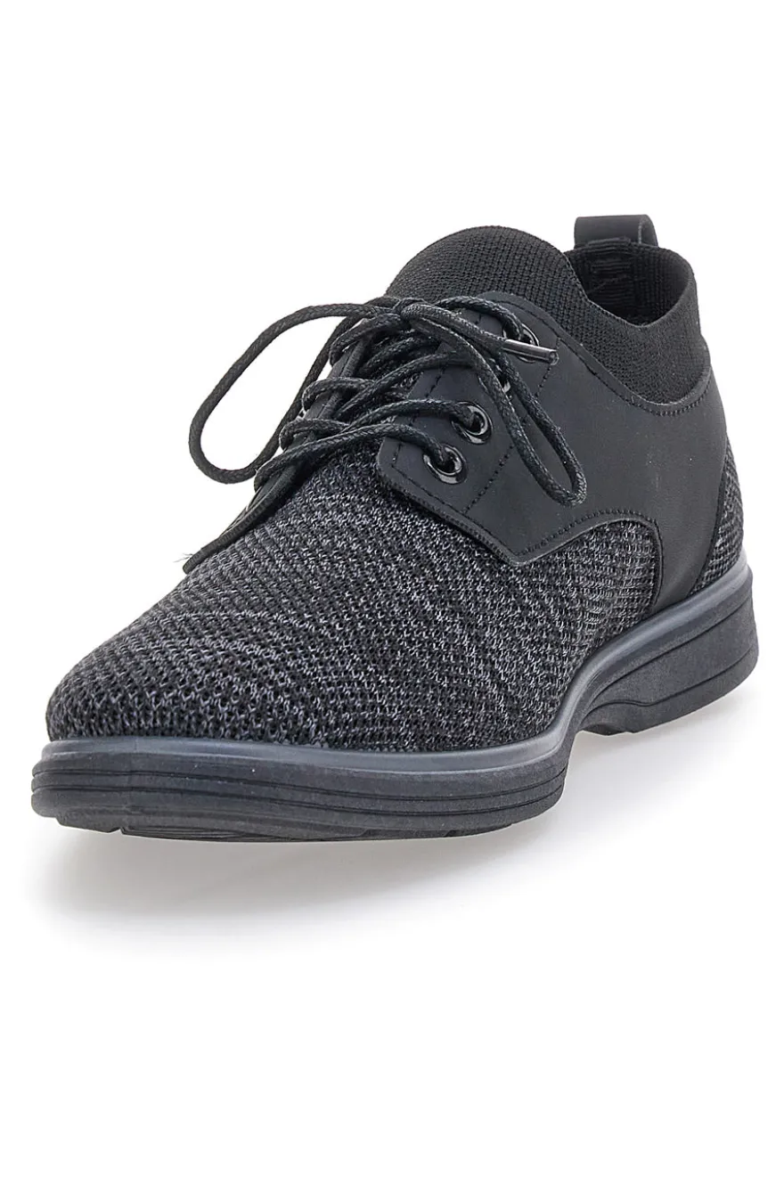 Scarpe Stringate Nere Con Tomaia Mesh Johes Land 411215