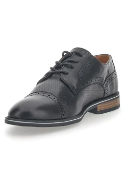 Scarpe Stringate Nere Con Ricamo All'Inglese Johes Land 188352