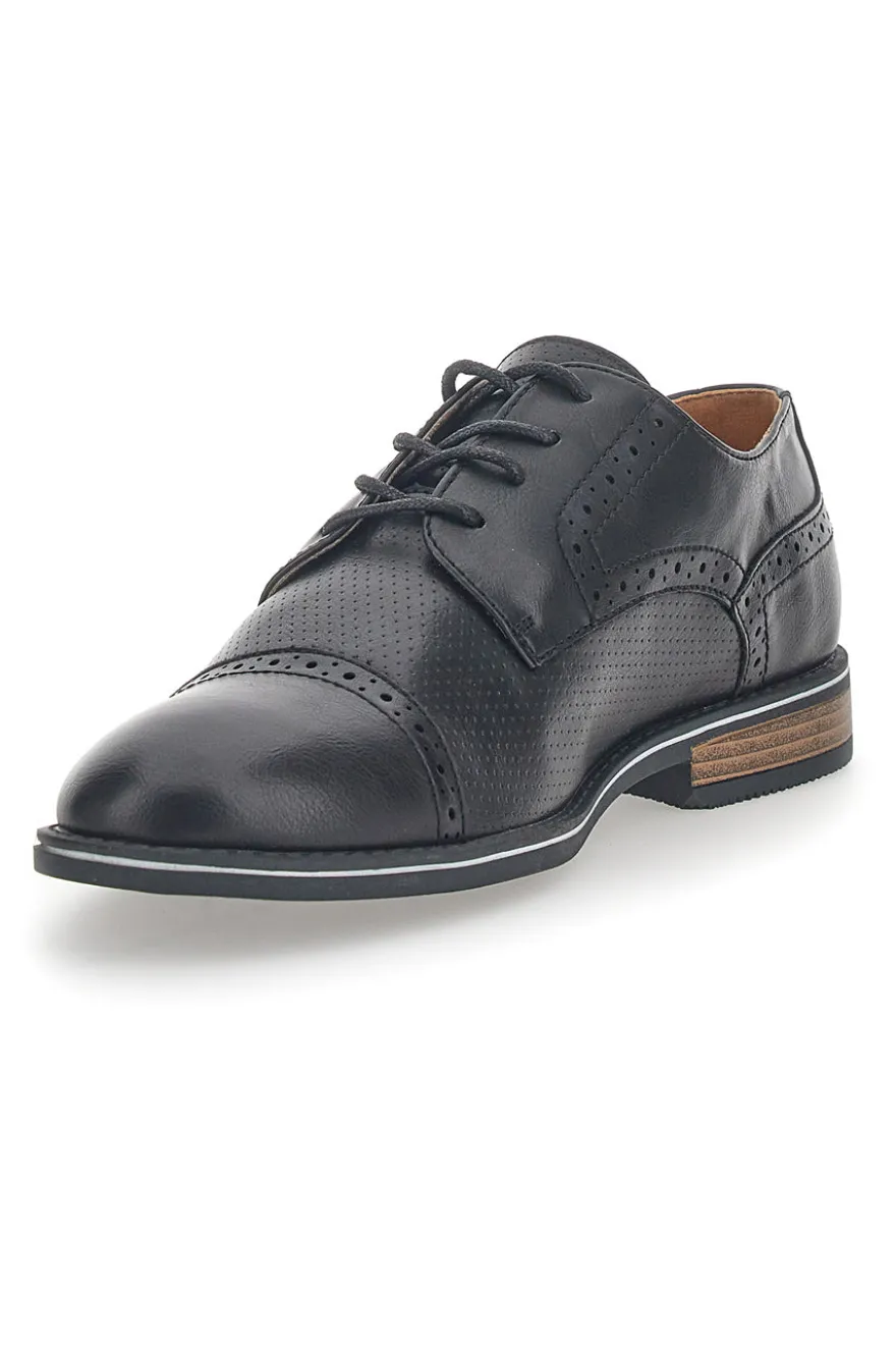 Scarpe Stringate Nere Con Ricamo All'Inglese Johes Land 188352