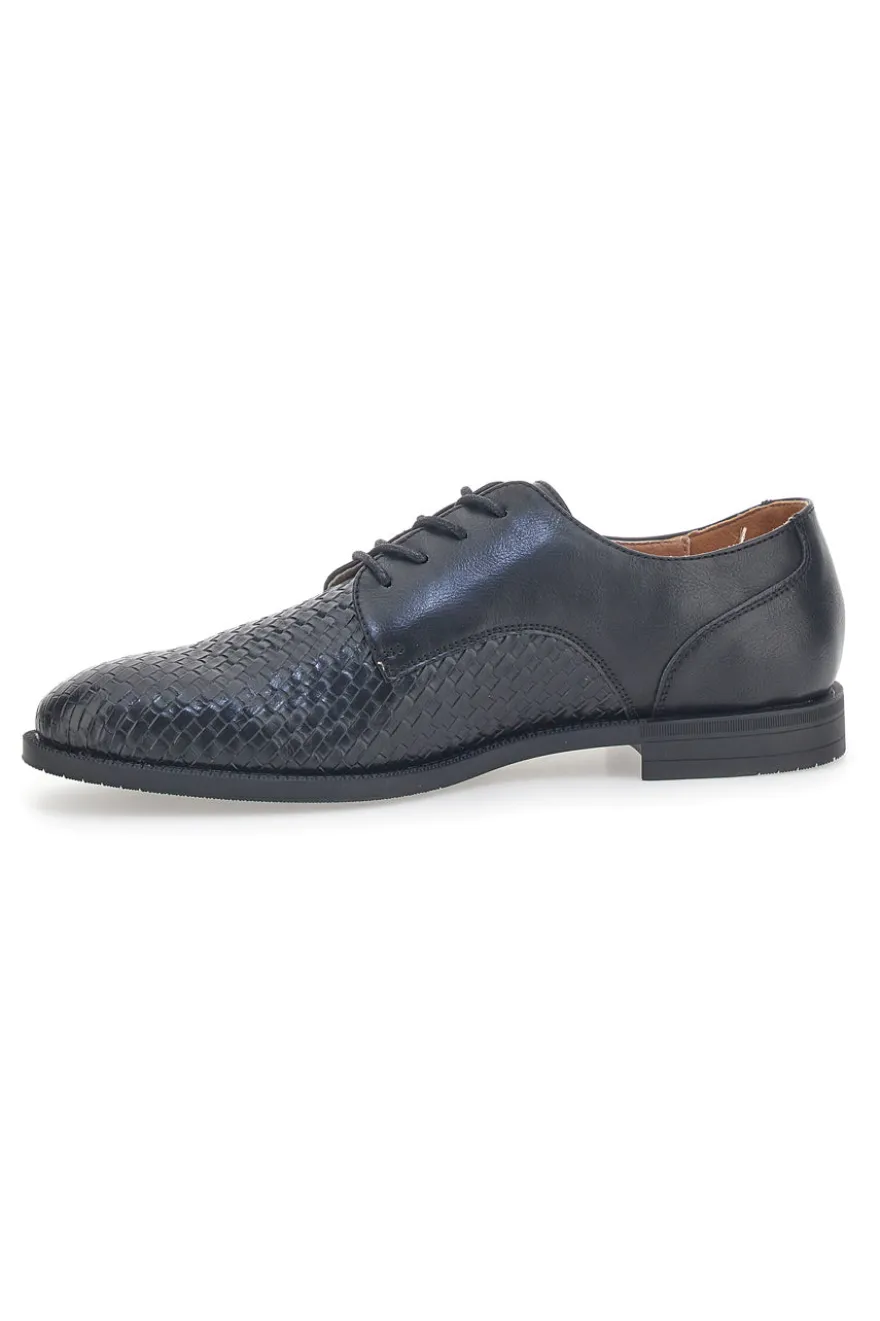 Scarpe Stringate Nere con Trama Intrecciata Johes Land 16811610