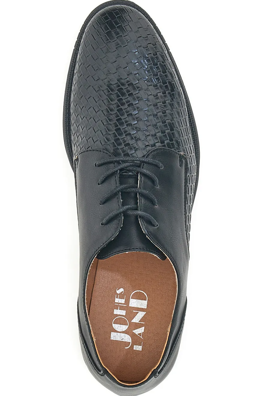 Scarpe Stringate Nere con Trama Intrecciata Johes Land 16811610