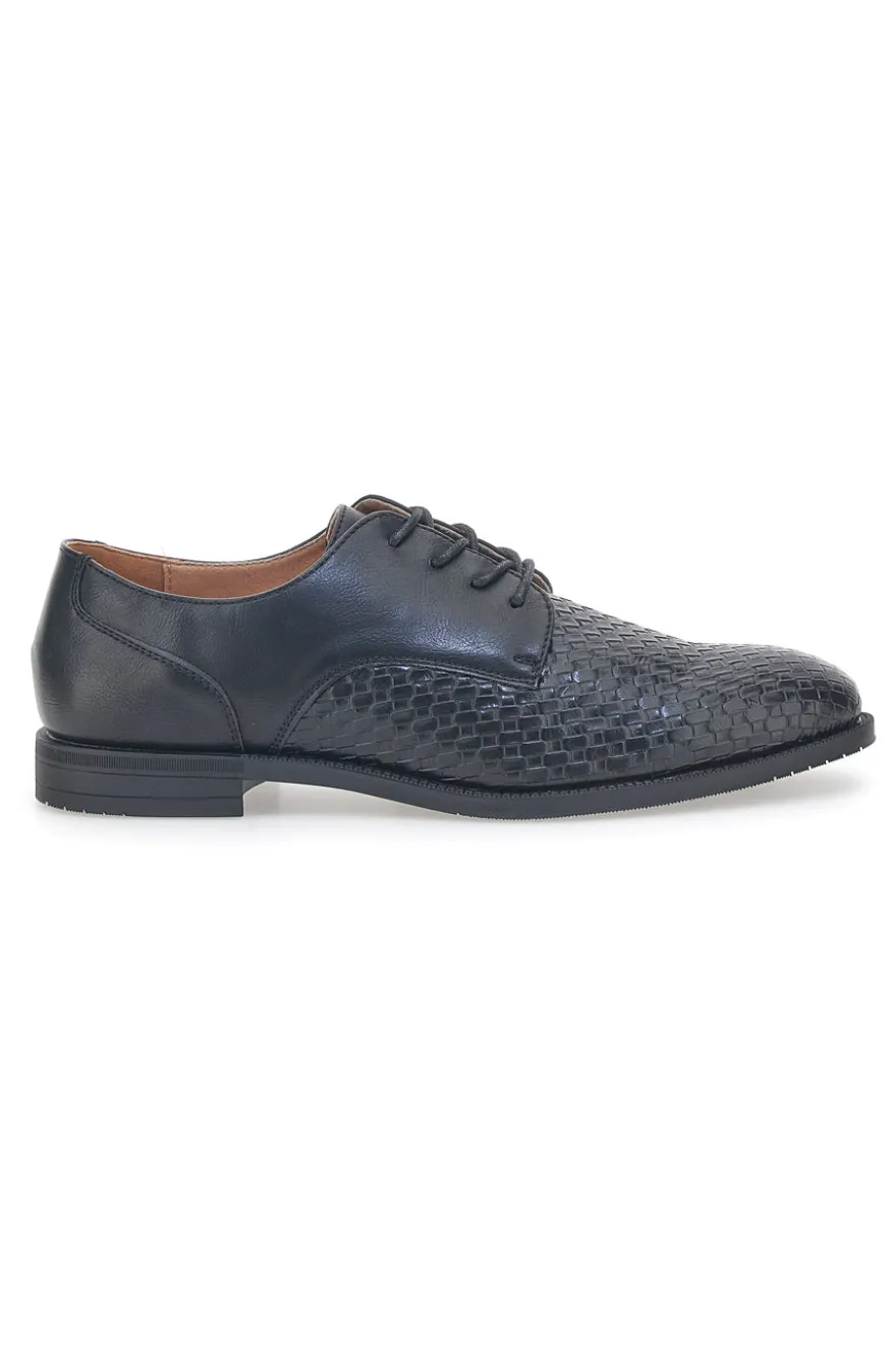 Scarpe Stringate Nere con Trama Intrecciata Johes Land 16811610