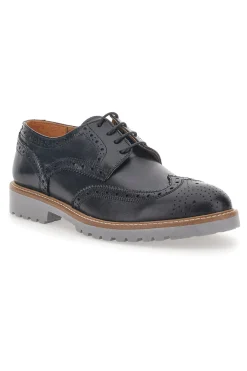 Scarpe Stringate Nere Con Impuntura Longford 596