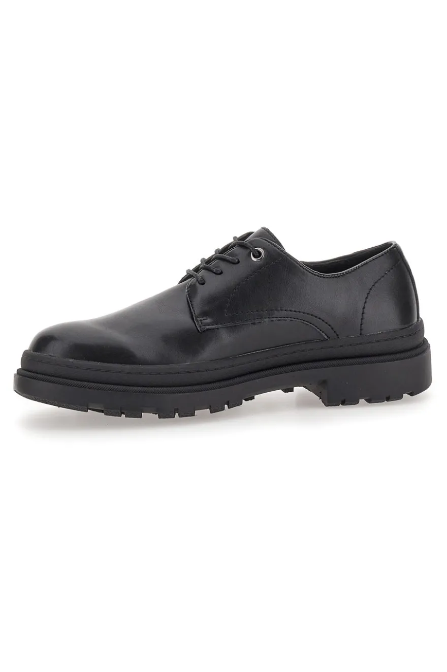 Scarpe Stringate Nere Con Punta Arrotondata Johes Land 2308105