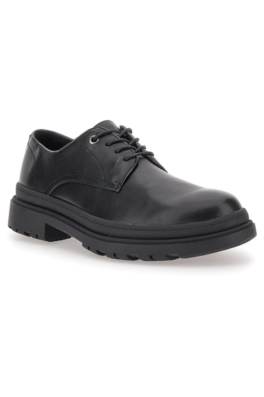 Scarpe Stringate Nere Con Punta Arrotondata Johes Land 2308105