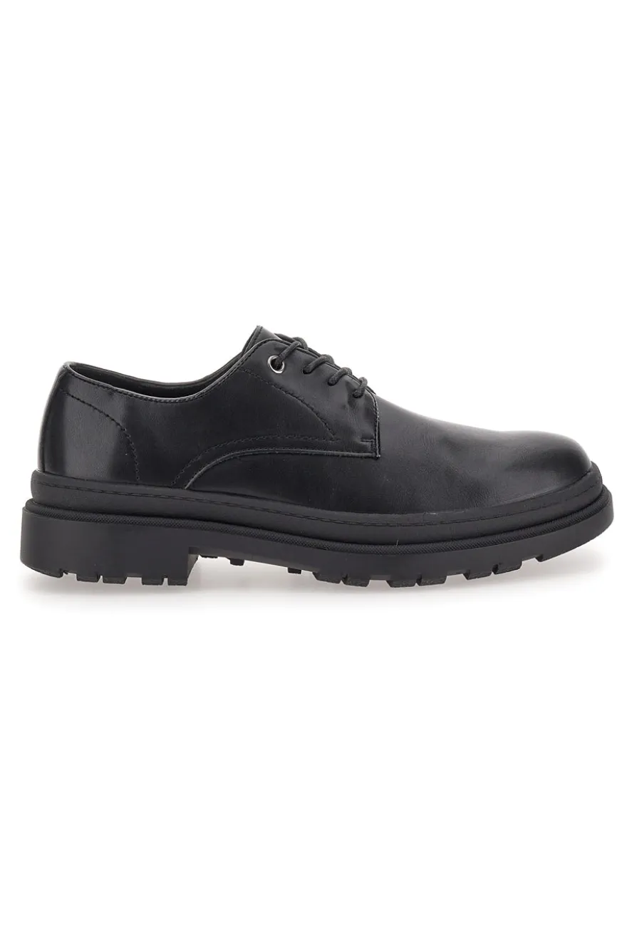 Scarpe Stringate Nere Con Punta Arrotondata Johes Land 2308105