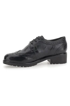 Scarpe Stringate Nere Ecofriendly in Vera Pelle con Lavorazione Prima Riga 707