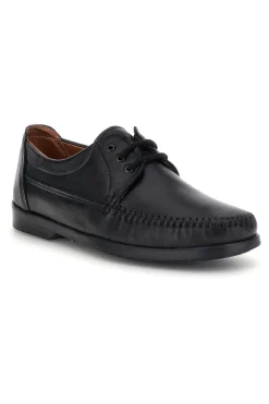 Scarpe stringate nere in vera pelle cuciture a vista made in Italy Pittarello 199