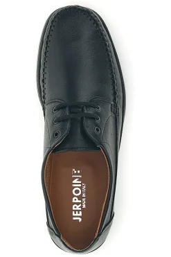 Scarpe stringate nere in vera pelle cuciture a vista made in Italy Pittarello 199